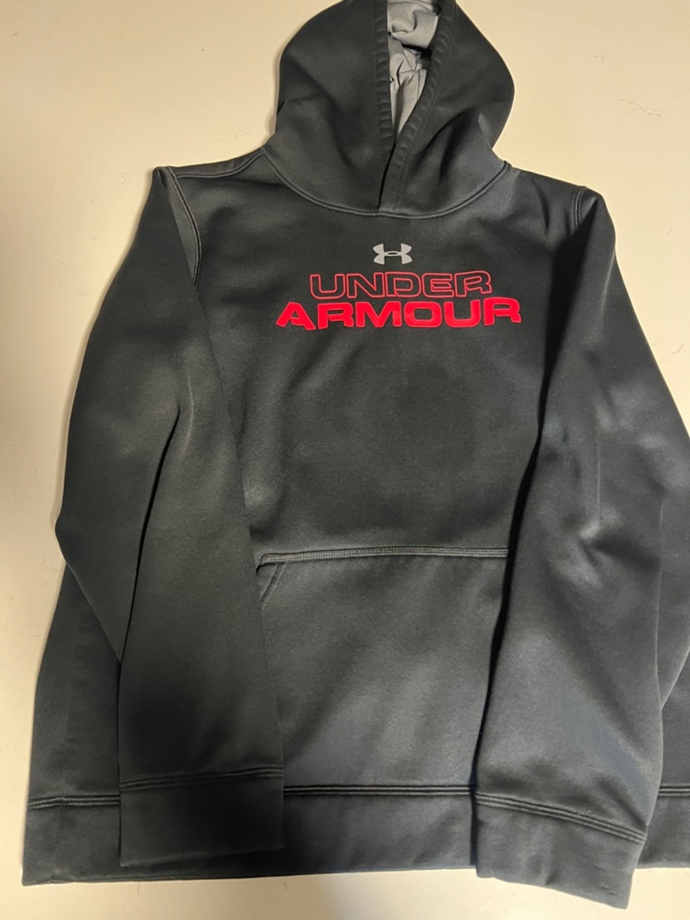 Under Armour Black Hoodie with Red Chest Logo